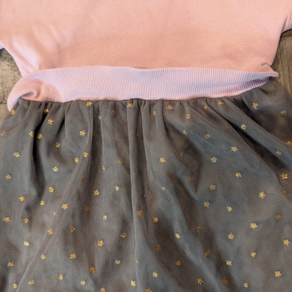 Carter's KID, Hoodie Dress, PInk.Grey w Strs, Sz 5/5A - Picture 6 of 10